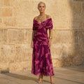 CELESTE - VESTIDO ELEGANTE CON HOJAS