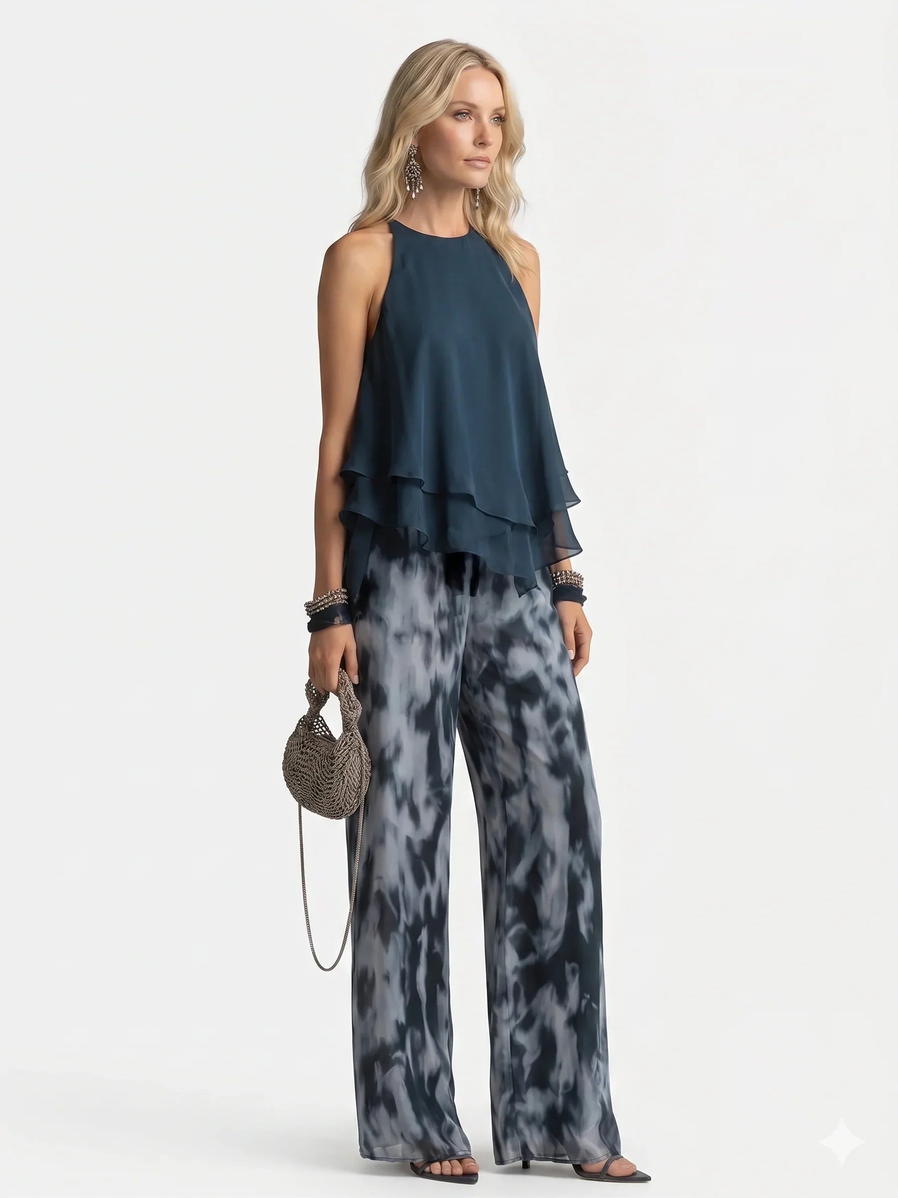 OLIVIA | CONJUNTO ELEGANTE DE DOS PIEZAS DE GASA