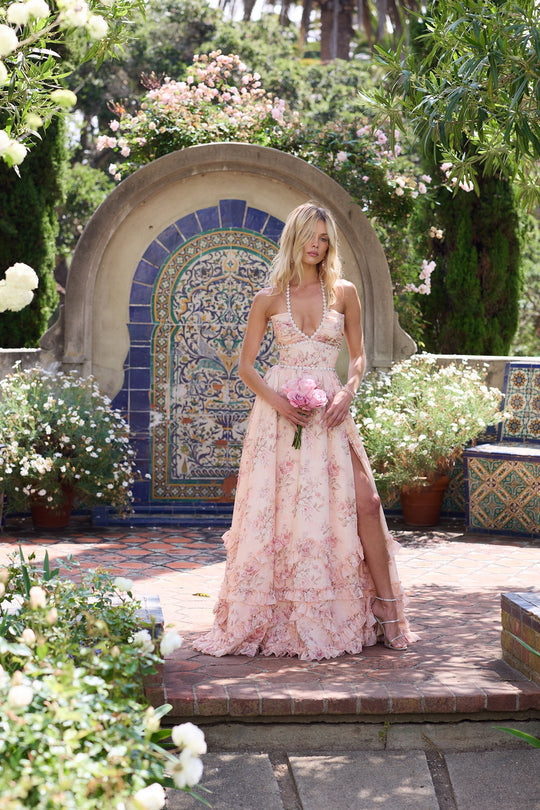 VERA | VESTIDO FLORAL CON ABERTURA