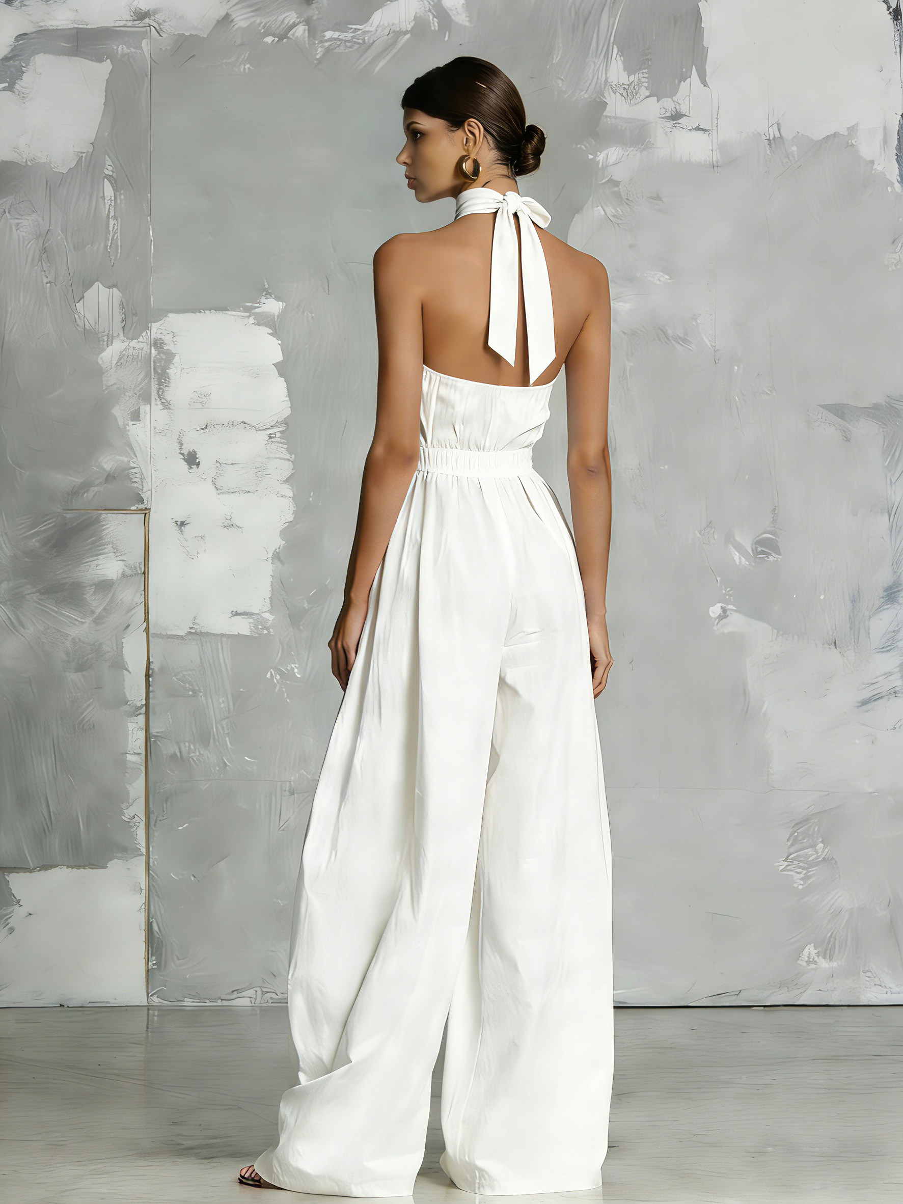 ZOLTÁN - MONO BLANCO SIN MANGAS CON CUELLO HALTER