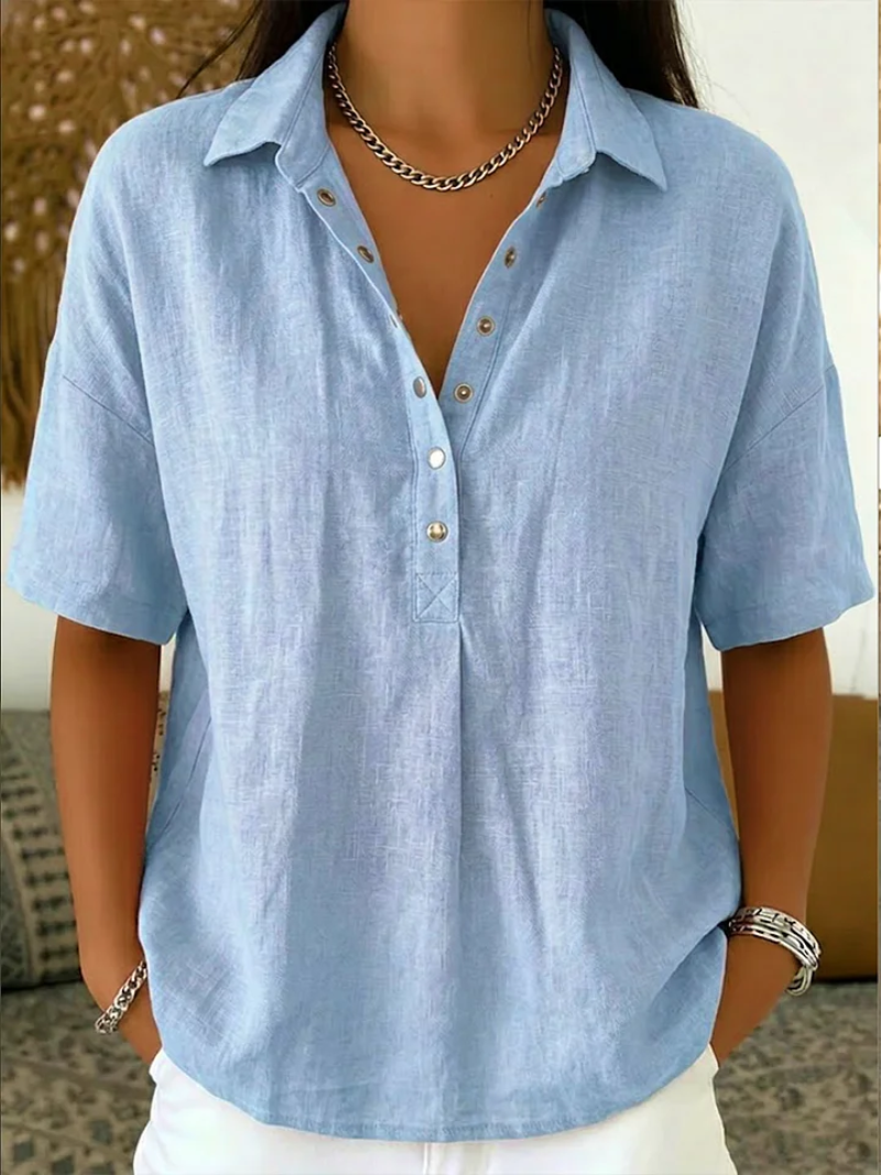 JUNE | BLUSA CON SUELTO Y BOTONES
