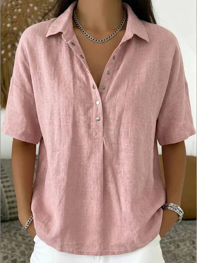 JUNE | BLUSA CON SUELTO Y BOTONES