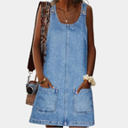 LUNARIAH - VESTIDO CASUAL DE MEZCLILLA CON BOLSILLOS