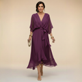 ÍNGRID | VESTIDO DE GASA CON CUELLO EN V