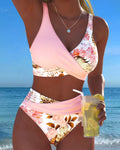 FLOR - BIKINI CON ESTAMPADO FLORAL EN CONTRASTE Y ABERTURA