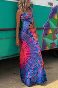 SIENNA | VESTIDO ESTAMPADO TIE-DYE CON ESPALDA DESCUBIERTA