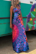 SIENNA | VESTIDO ESTAMPADO TIE-DYE CON ESPALDA DESCUBIERTA