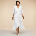 ÍNGRID | VESTIDO DE GASA CON CUELLO EN V