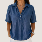 JUNE | BLUSA CON SUELTO Y BOTONES