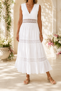 NEREA | ELEGANTE VESTIDO DE ENCAJE CON ESCOTE EN V