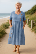 BRIENNE | VESTIDO MIDI DE RAYAS