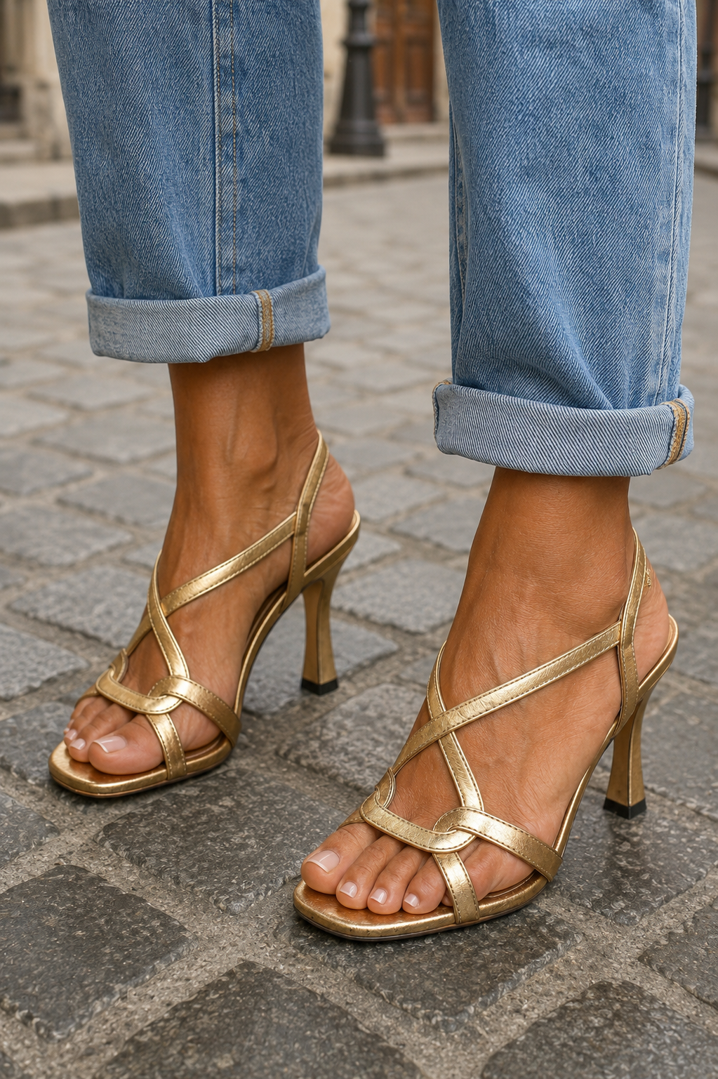 ELISABETTA - SANDALIAS DORADAS "EL ENCANTO DEL VERANO"