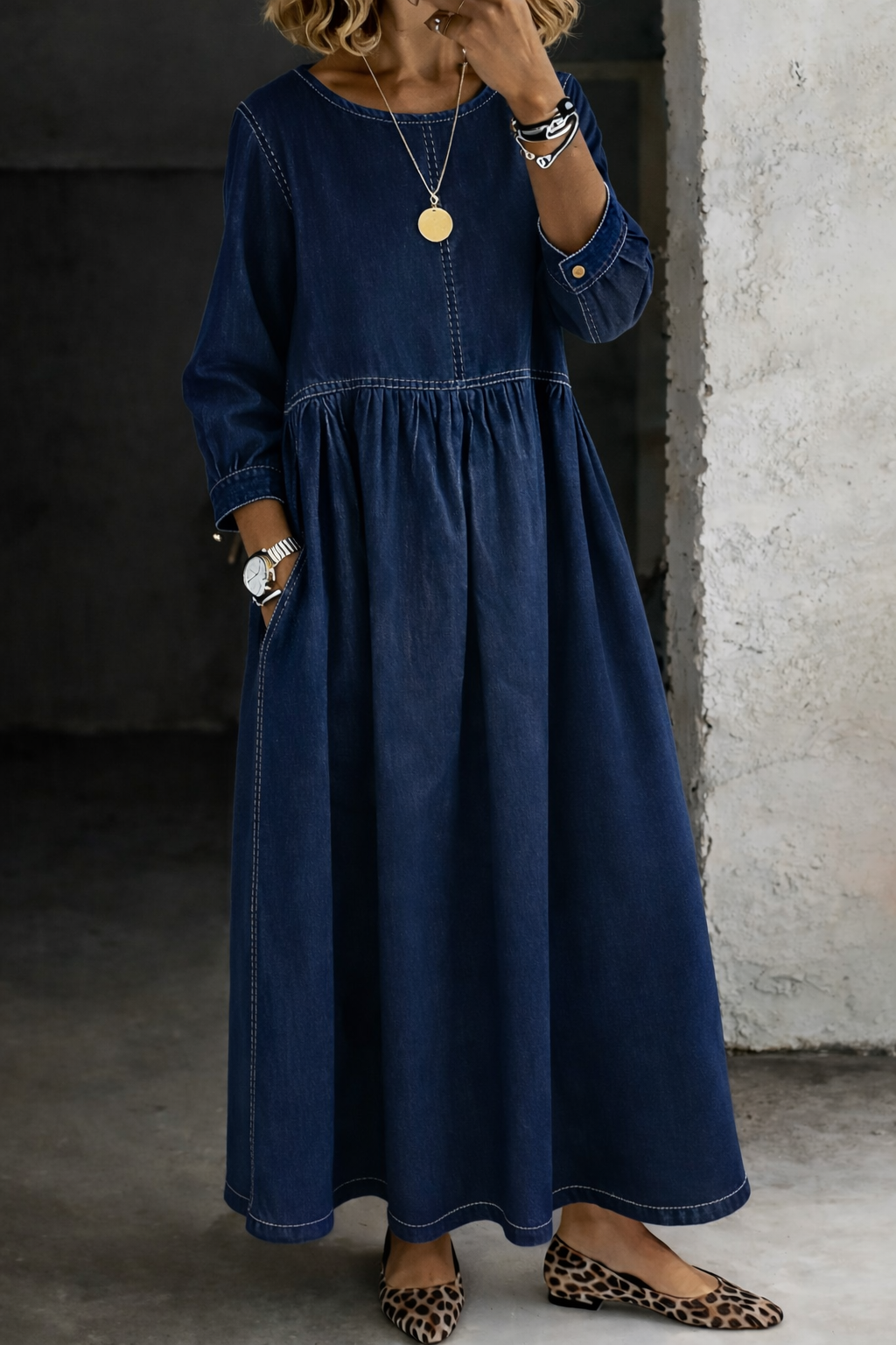 ZEPHYRELLE - VESTIDO LARGO DE MEZCLILLA VINTAGE