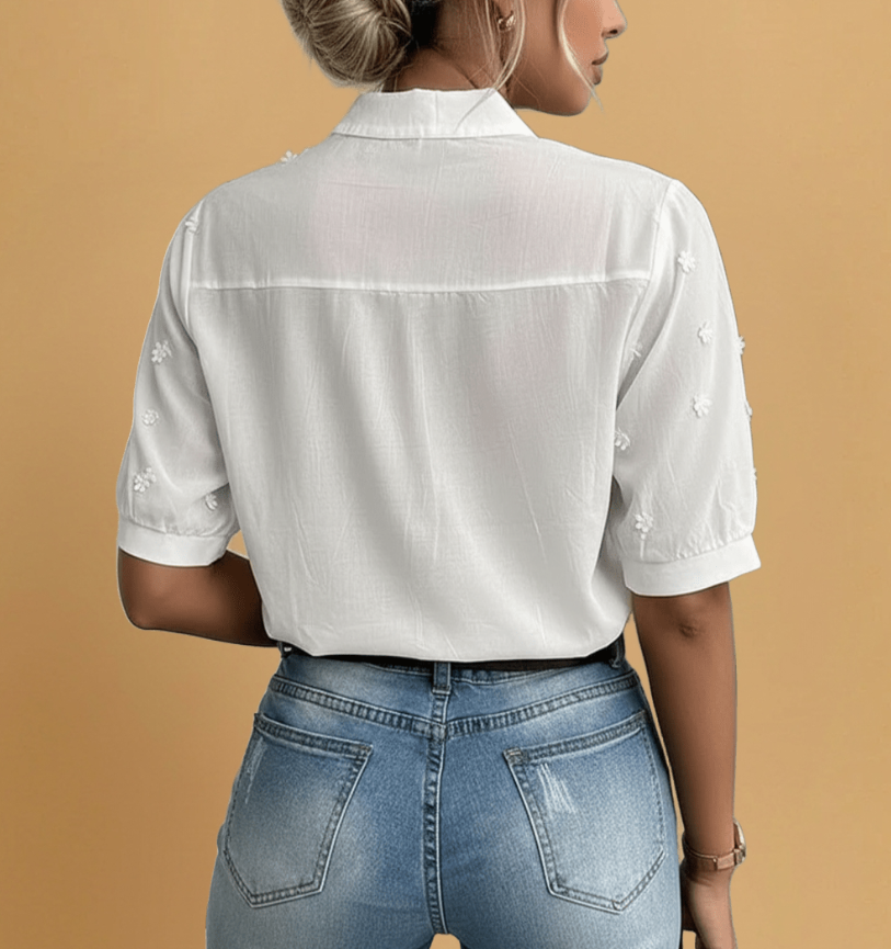 ATENAS |  BLUSA FLORAL CON CUELLO EN V