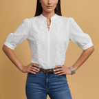 ATENAS |  BLUSA FLORAL CON CUELLO EN V
