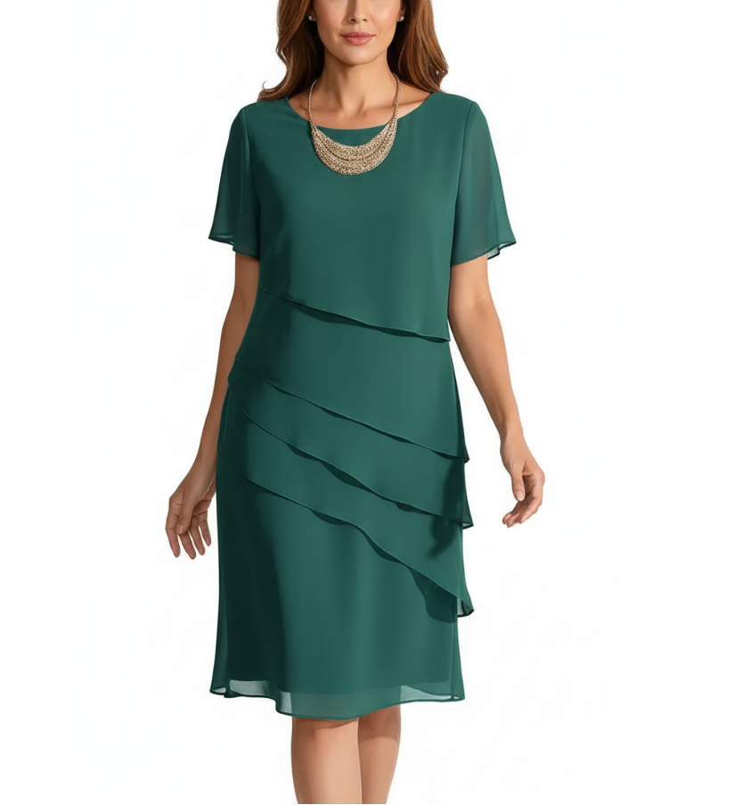 GISELA | VESTIDO MIDI CON CAPAS