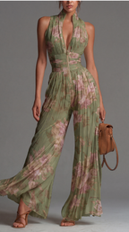 ROSE - MONO DE GASA CON PLIEGUES Y ESTAMPADO FLORAL