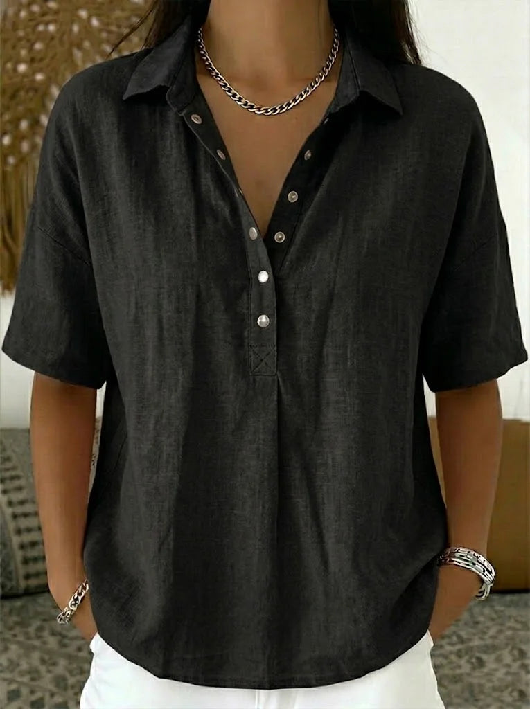 JUNE | BLUSA CON SUELTO Y BOTONES