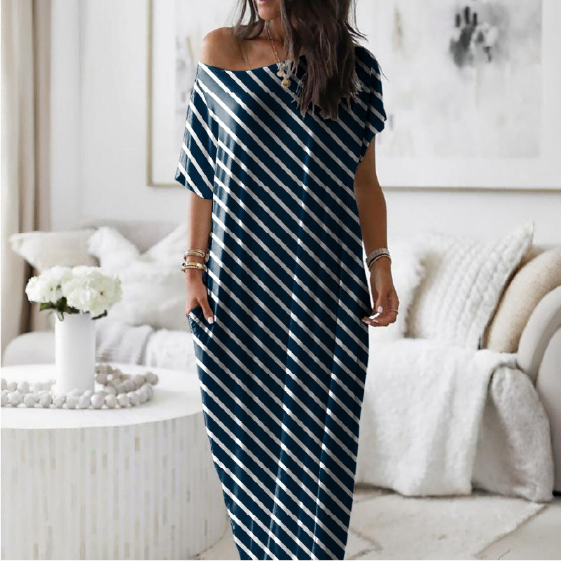 ENID | VESTIDO CASUAL ASIMÉTRICO EXTRAGRANDE CON HOMBROS DESCUBIERTOS