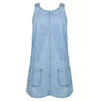 LUNARIAH - VESTIDO CASUAL DE MEZCLILLA CON BOLSILLOS