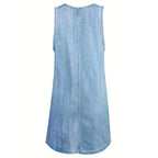 LUNARIAH - VESTIDO CASUAL DE MEZCLILLA CON BOLSILLOS