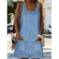 LUNARIAH - VESTIDO CASUAL DE MEZCLILLA CON BOLSILLOS