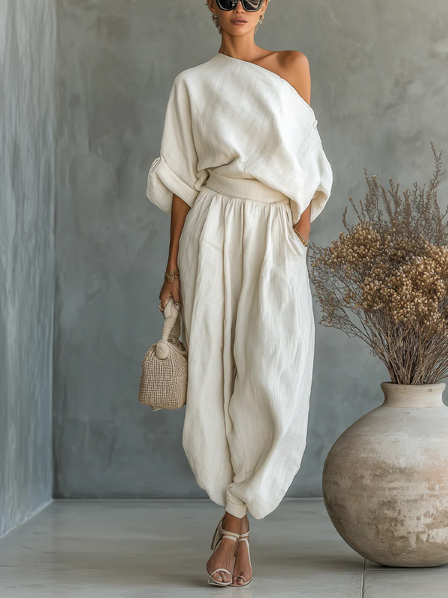 ELEONORA | CONJUNTO ELEGANTE CON UN SOLO HOMBRO