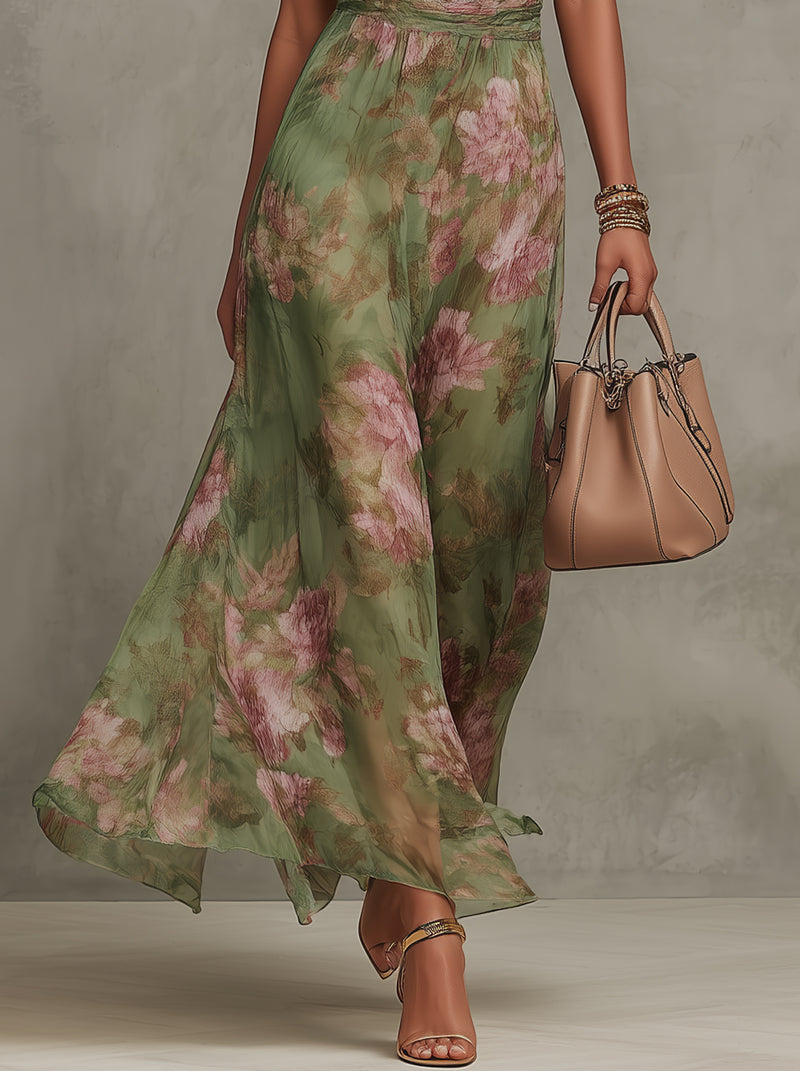 LIVIA |  VESTIDO CON CUELLO HALTER Y ESTAMPADO FLORAL