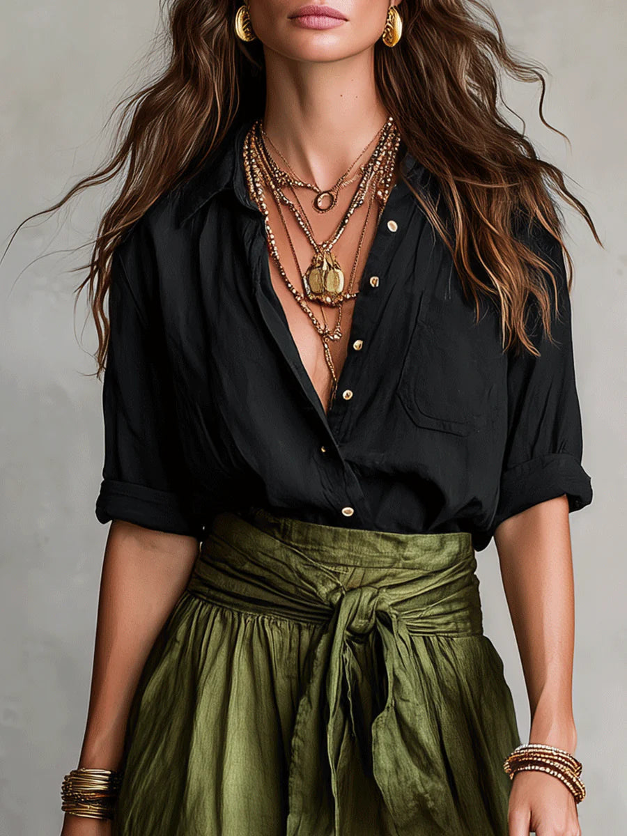 VERA - CONJUNTO DE DOS PIEZAS: CAMISETA Y FALDA MIDI