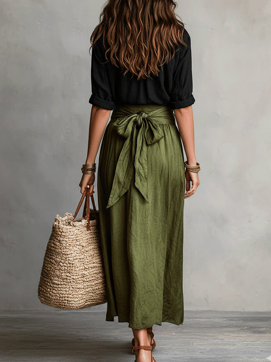 VERA - CONJUNTO DE DOS PIEZAS: CAMISETA Y FALDA MIDI