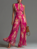 ZOFÍA - MONO CHIFÓN CON ESTAMPADO FLORAL FUCSIA