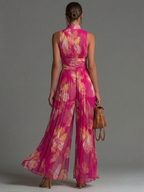ZOFÍA - MONO CHIFÓN CON ESTAMPADO FLORAL FUCSIA