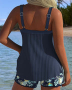 LAURA - TANKINI A RAYAS CON BAÑADOR DE DOS PIEZAS