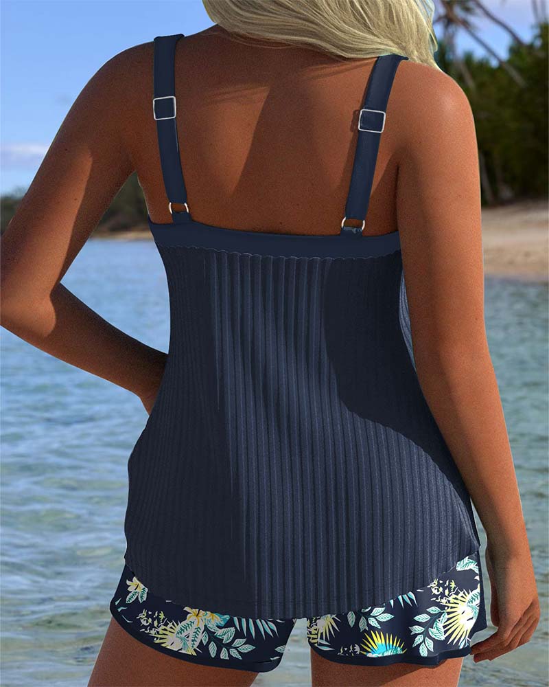 LAURA - TANKINI A RAYAS CON BAÑADOR DE DOS PIEZAS