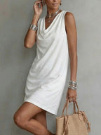 IRIS | VESTIDO SIN MANGAS CON ESCOTE DRAPEADO