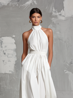 ZOLTÁN - MONO BLANCO SIN MANGAS CON CUELLO HALTER
