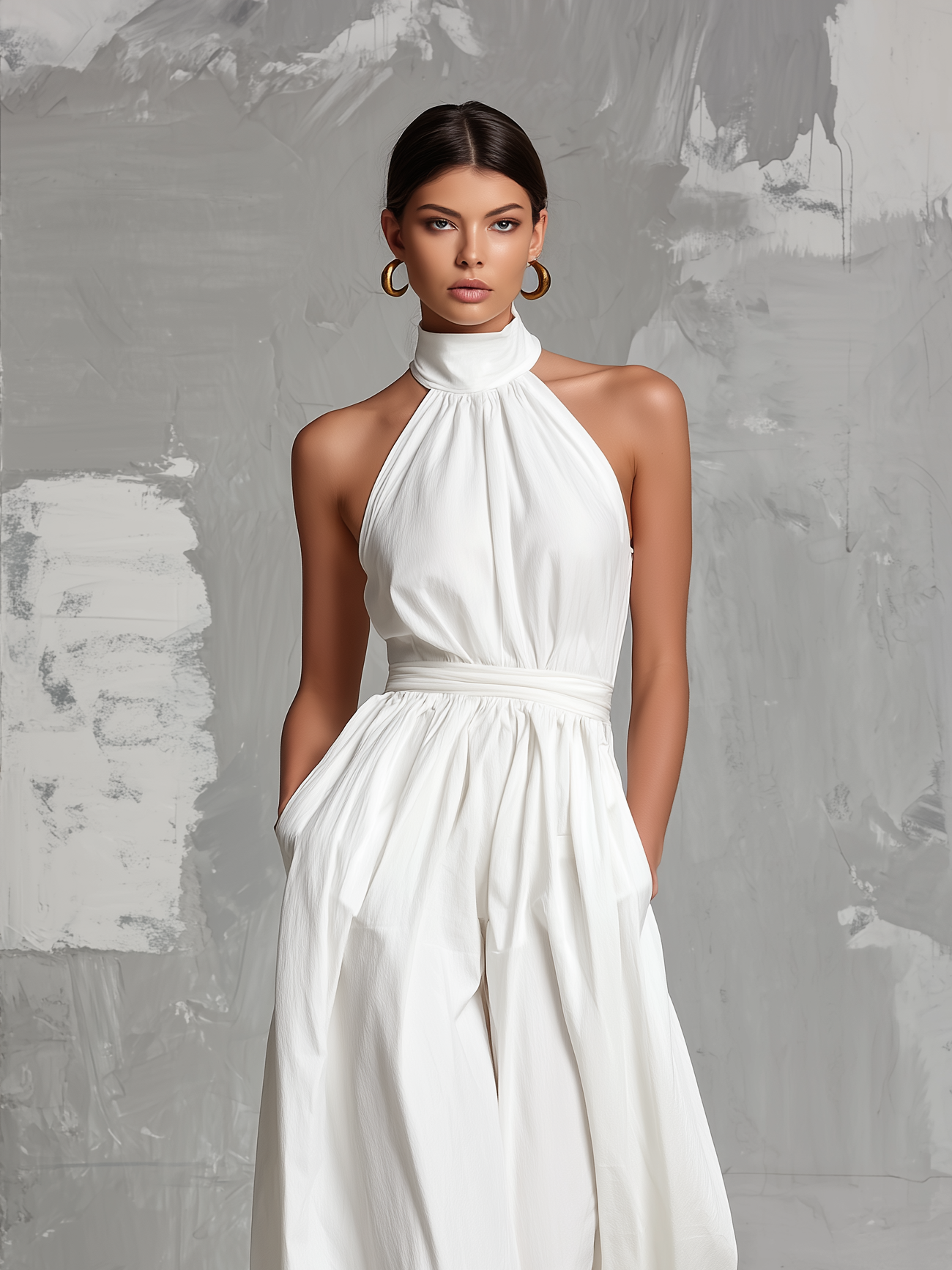ZOLTÁN - MONO BLANCO SIN MANGAS CON CUELLO HALTER