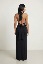 ELENYA | VESTIDO LARGO -NEGRO