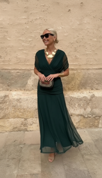 LEAH | VESTIDO ELEGANTE CON CUELLO EN V