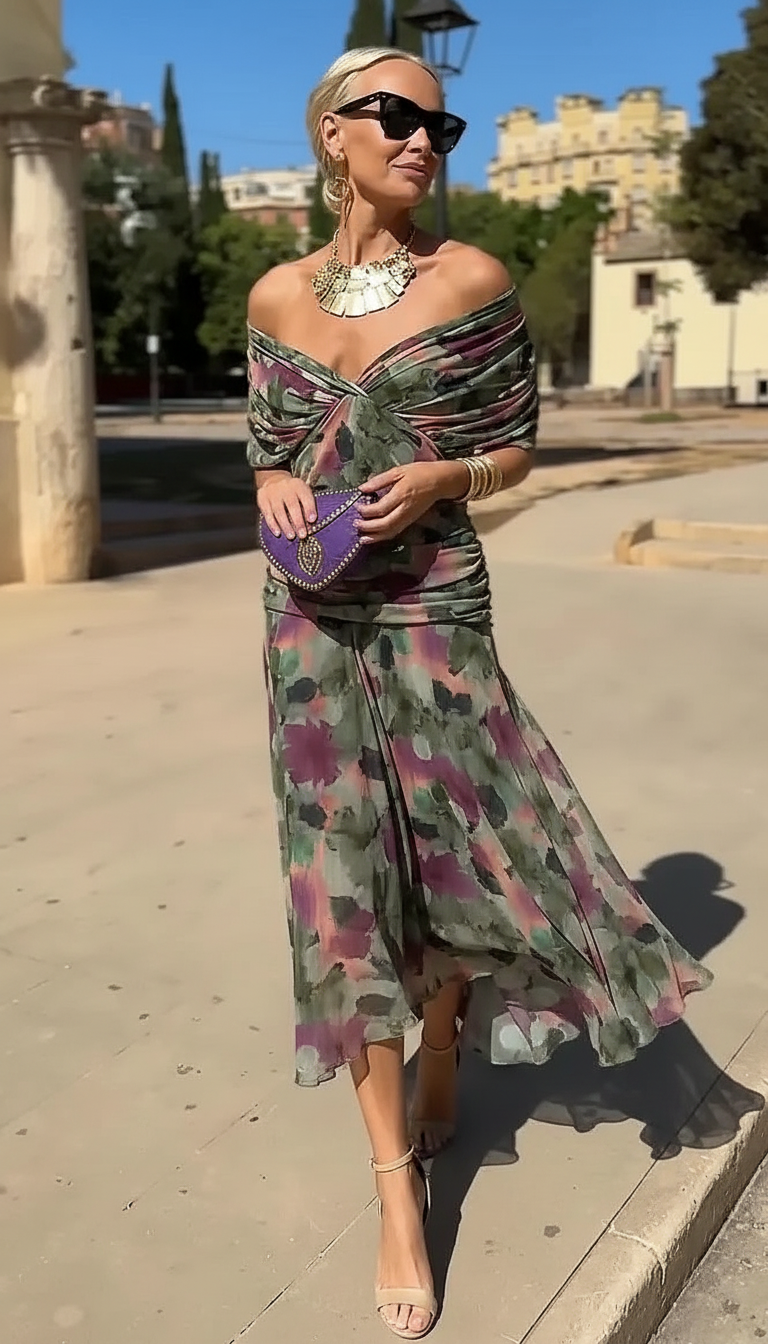LEAH | VESTIDO ELEGANTE CON CUELLO EN V