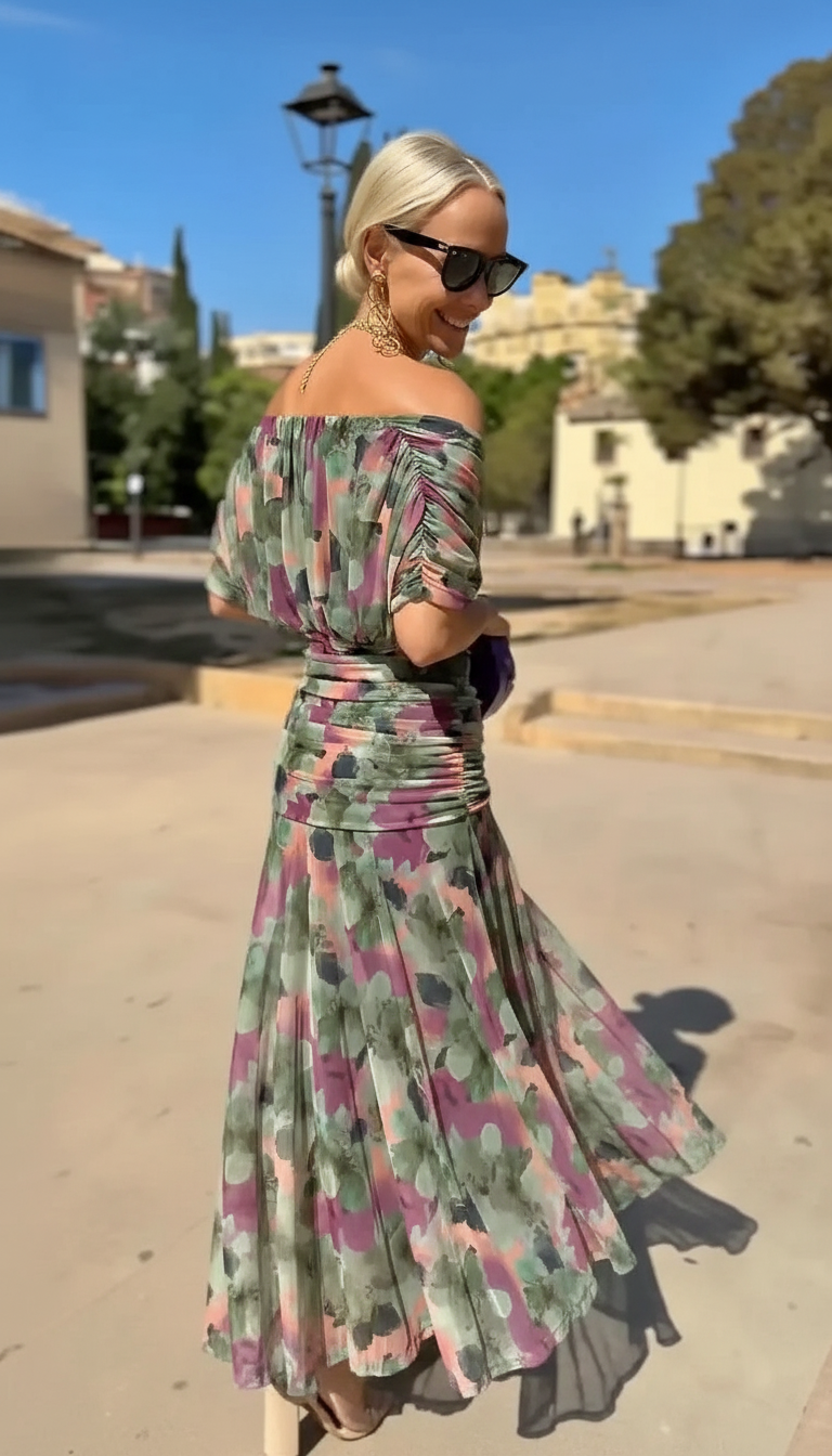 LEAH | VESTIDO ELEGANTE CON CUELLO EN V