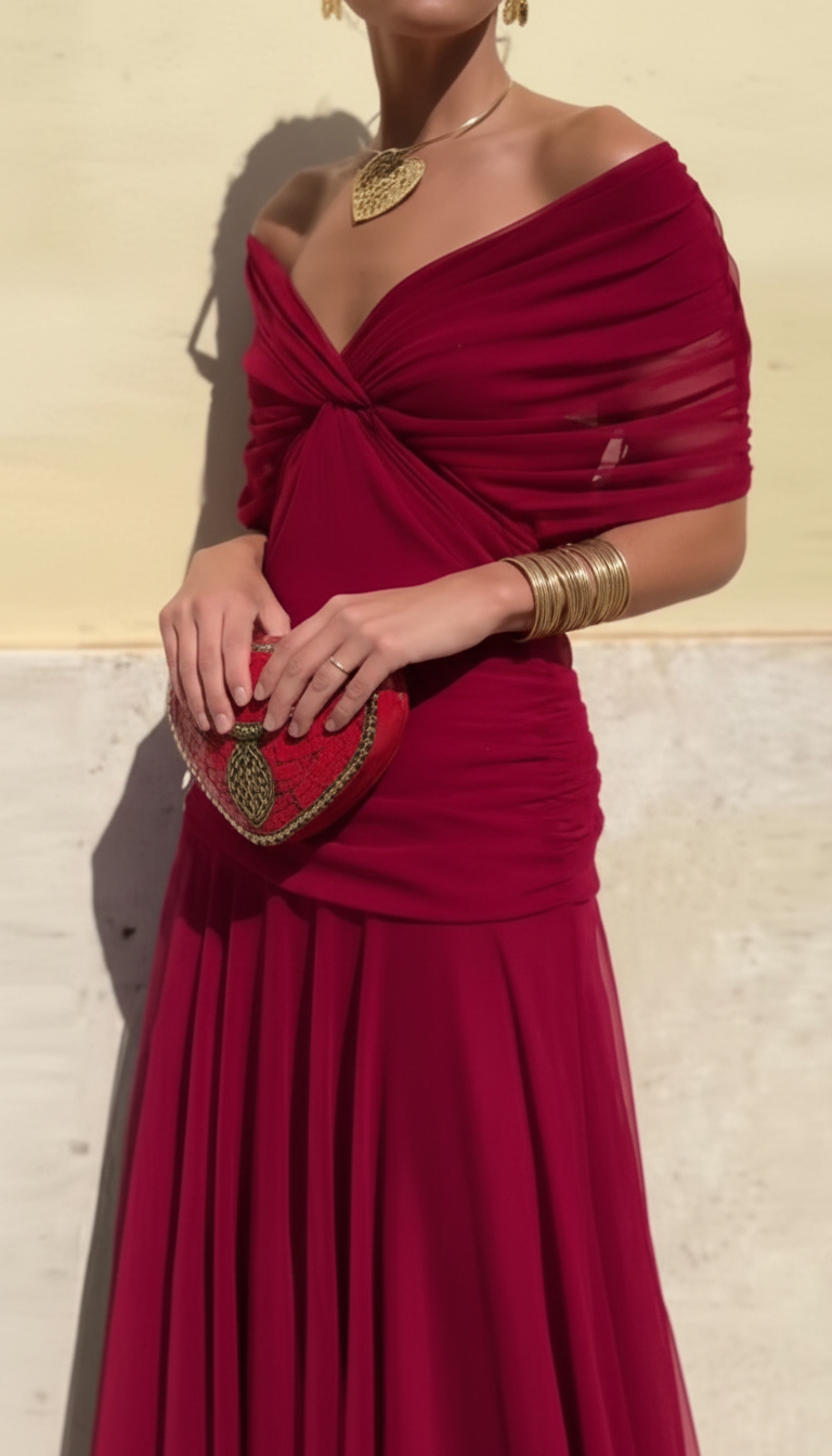 LEAH | VESTIDO ELEGANTE CON CUELLO EN V