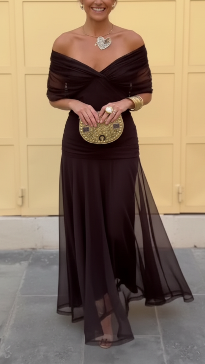 LEAH | VESTIDO ELEGANTE CON CUELLO EN V