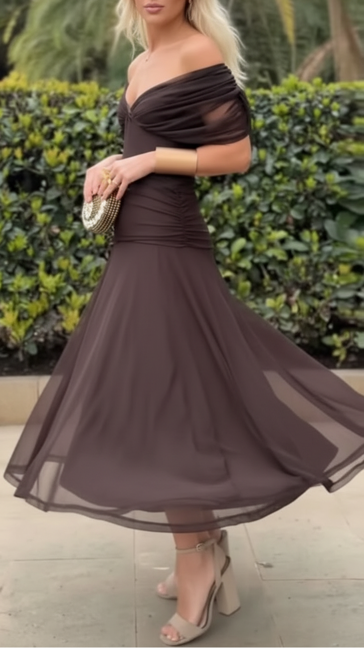 LEAH | VESTIDO ELEGANTE CON CUELLO EN V