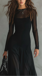 ZURY | VESTIDO CON TUL NEGRO