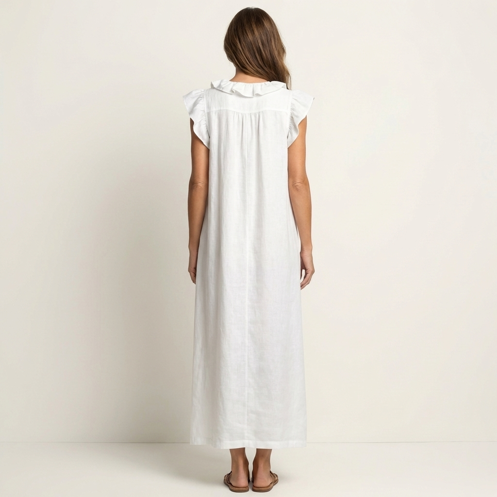 JAMAICA | VESTIDO CON VOLANTES Y CUELLO EN V
