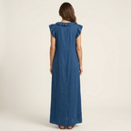 JAMAICA | VESTIDO CON VOLANTES Y CUELLO EN V