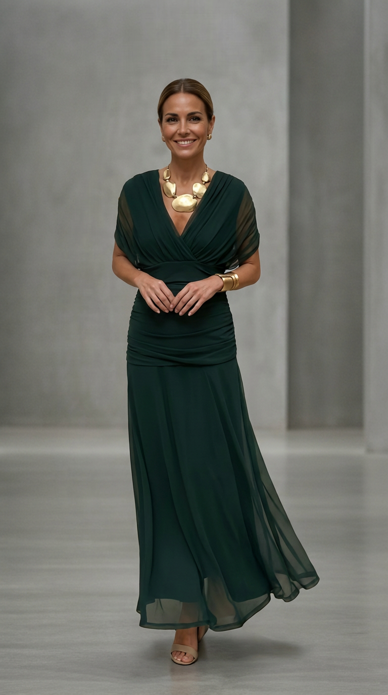 LEAH | VESTIDO ELEGANTE CON CUELLO EN V