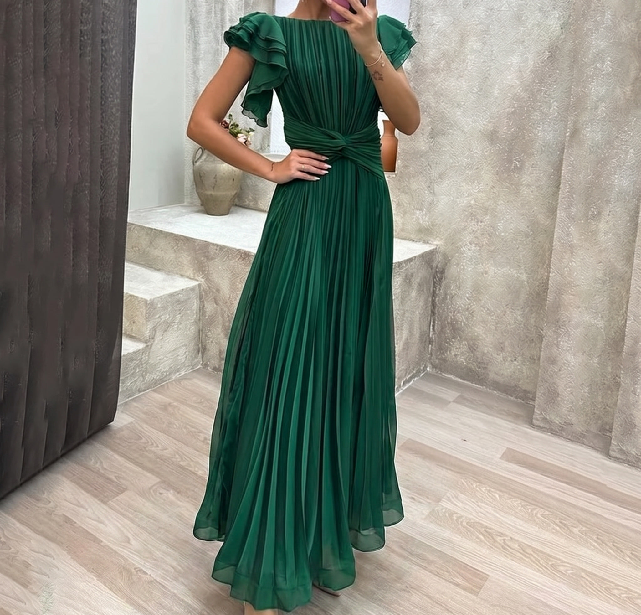 RORY | VESTIDO LARGO PLISADO