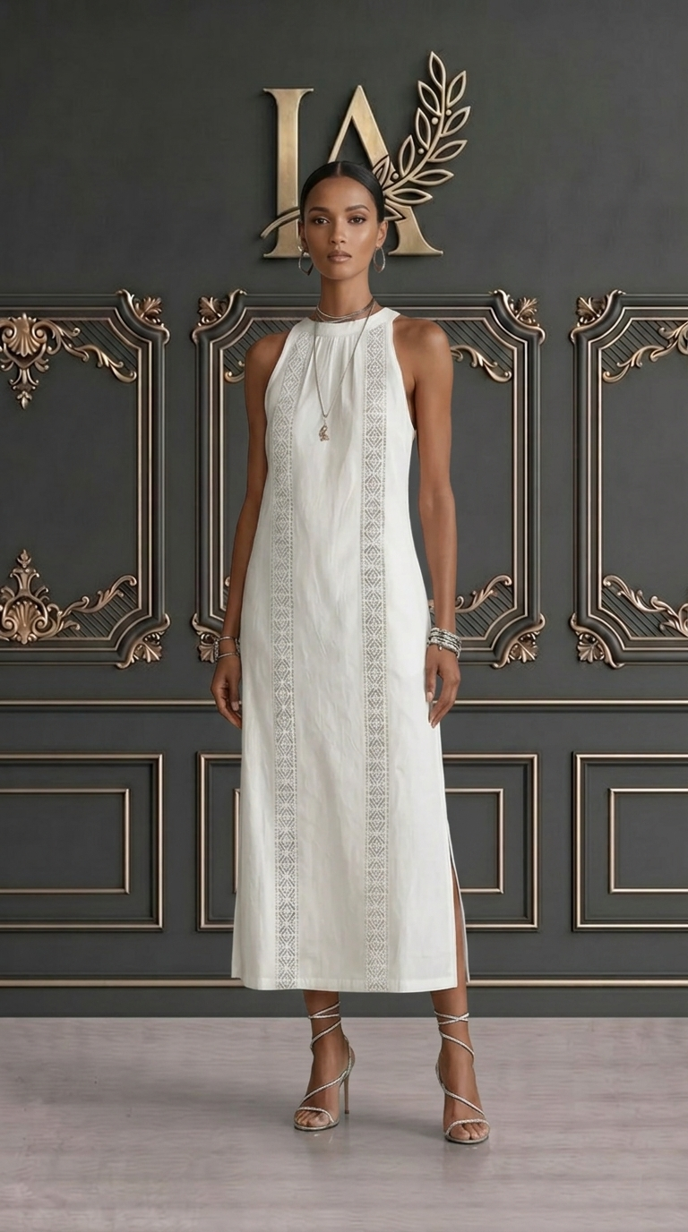 JIMENA | VESTIDO MIDI CON CUELLO CLÁSICO